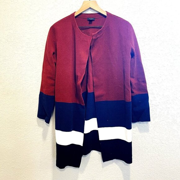 Ann Taylor Factory Colorblock Cardigan Sweater Medium - Picture 1 of 5